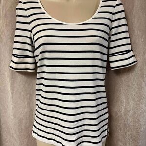 Lauren Ralph Lauren Black and White Striped Tee
